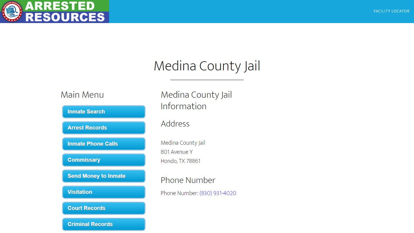 Medina County Jail - Inmate Search - Hondo, TX